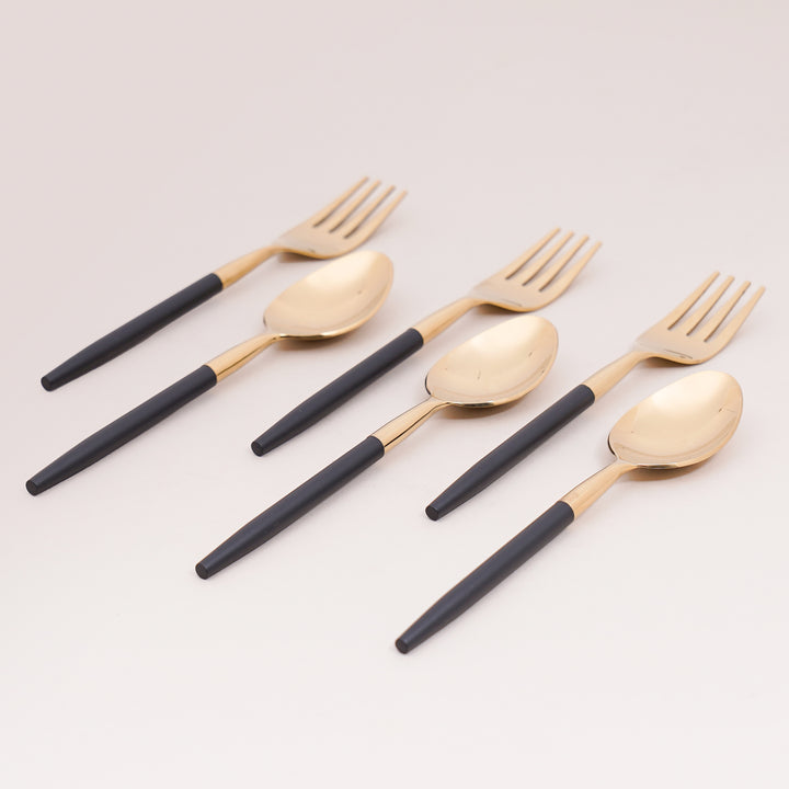 Dusk Gold & Black Cutlery Set
