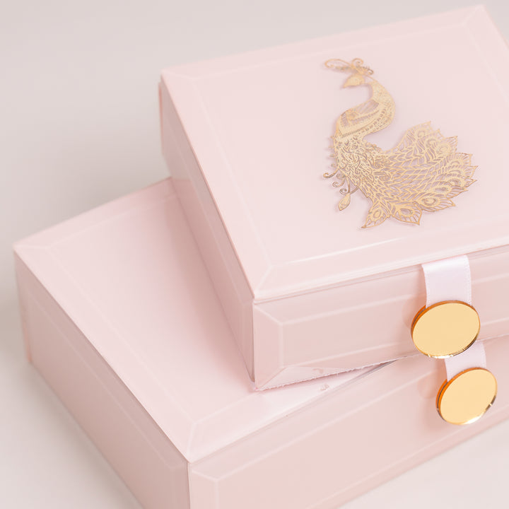 Peach Blossom Keepsake Box, Set of 2