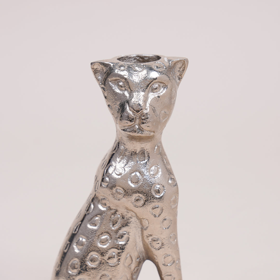 Savannah Leopard Candle Holders, Set of 2