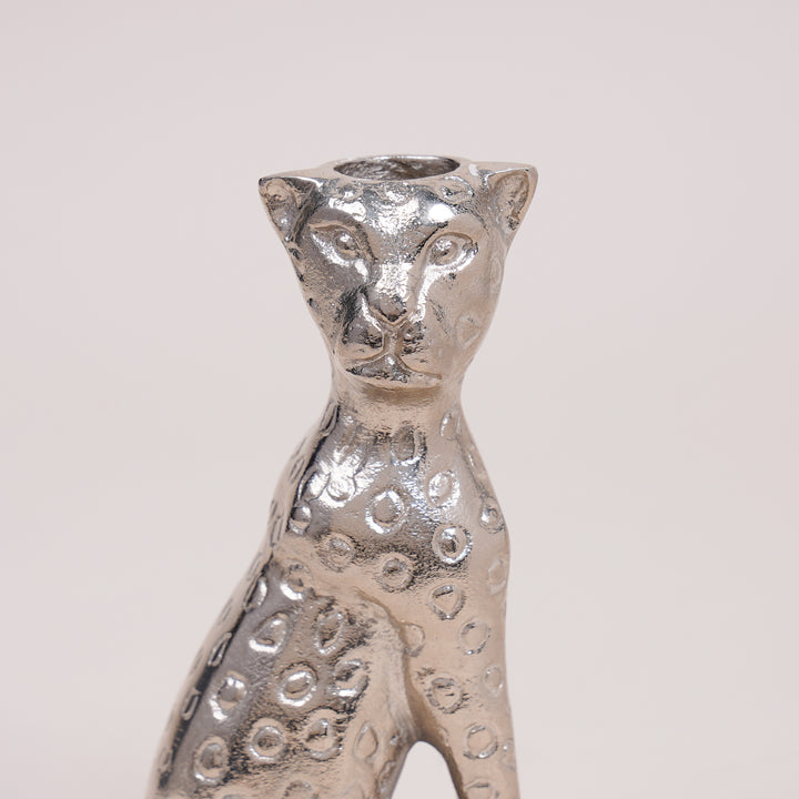 Savannah Leopard Candle Holders, Set of 2